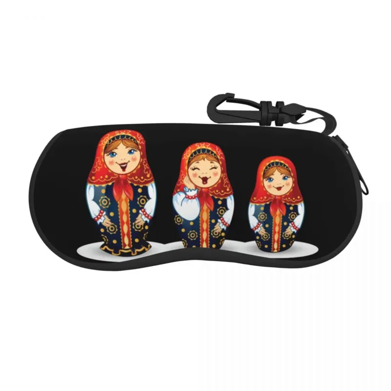 

Custom Russian Traditional Art Matryoshka Doll Shell Glasses Case Fashion Nesting Doll Eyeglasses Case Sunglasses Protector Box