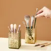 WORTHBUY Transparent Makeup Brush Holder Plastic Cosmetic Storage Box Desk Lipstick Eyeliner Makeup Organizer Display Rack 3