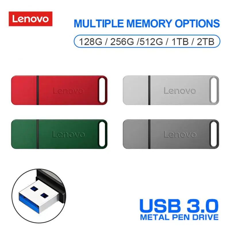 Lenovo Original Usb 3.0 Chiavette Usb 128Gb 256Gb Pen Drive 1Tb Backup Dati Chiavetta Usb Impermeabile Mini Pen Drive Portatile Regalo