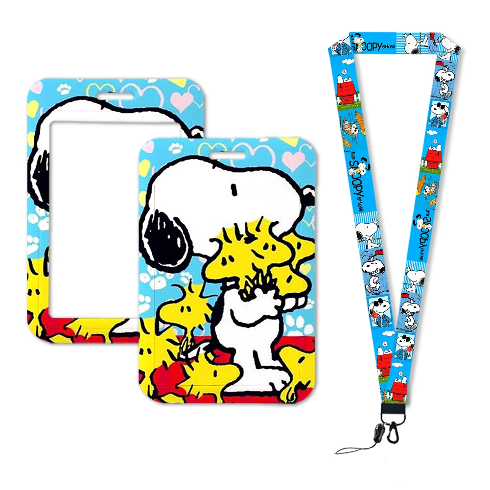 Cartoon Snoppy Lanyards Keychain Cute Badge Holder ID Credit Card Pass Hang Rope Bank Credit Card Holder Key Holder Keys Accessories Gifts