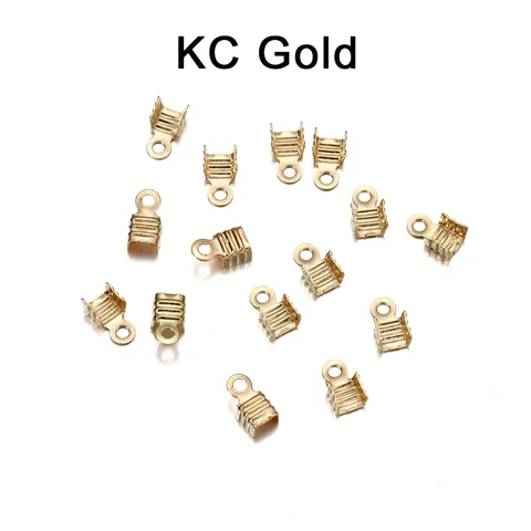Crimp Bead Connectors Cord End Caps String Ribbon Leather Clip Foldover Cord Ends Fastener For DIY Jewelry Making Supplie