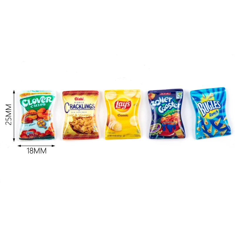 5Pcs/set 1:12 Dollhouse Miniature Snack Mini Potato Chips Food for Barbies Blyth Doll House Pretend Play Kitchen Accessories Toy 4