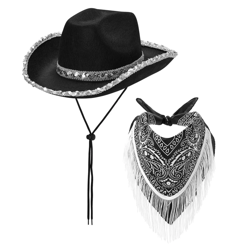 Cowboy Hats Cowgirl Hats Women Rhinestone Cowboy Hats Wide Brim Western Furry Cowgirl Hat Party Supplies Outdoor Sun Protection for Hiking Camping Riding