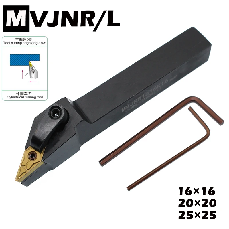 

1PCS Lathe Cutter MVJNR1616K16 MVJNR2020K16 MVJNR2525M16 MVJNL1616K16 External Turning Tool Holder MVJNR MVJNL CNC Lathe Tools