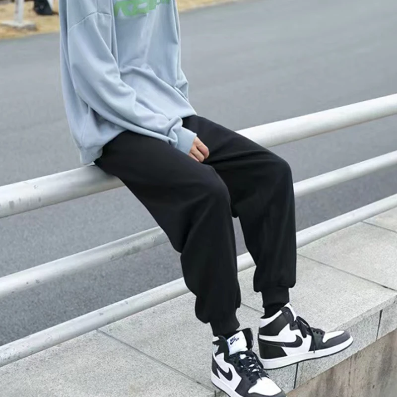 

Брюки с завязкой на щиколотке для мужчин, для спорта и отдыха, на весну и лето, прямые свободные модные брендовые рабочие штаны, большие размеры