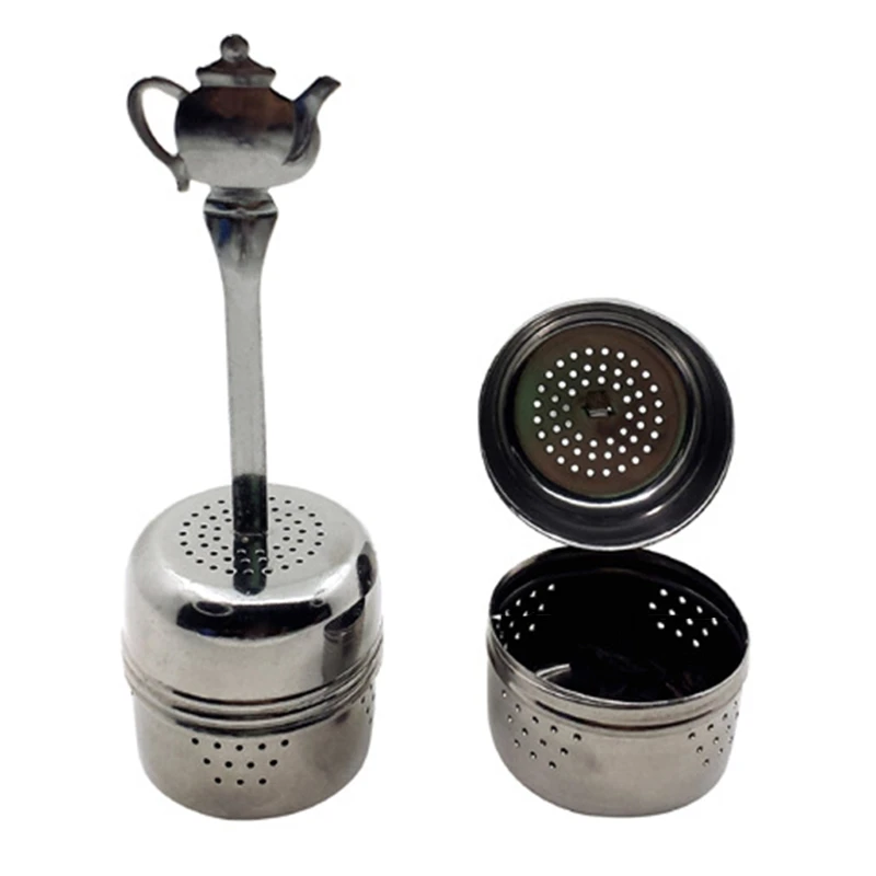

Handle Tea Ball Stainless Steel Sphere Mesh Strainer Filter Infuser Soup Tea Leakage Net