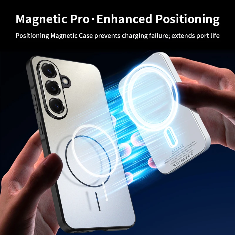 Enhanced Magnetic Matte Shockproof Phone Case - TPU+PC Wireless Charging Cover