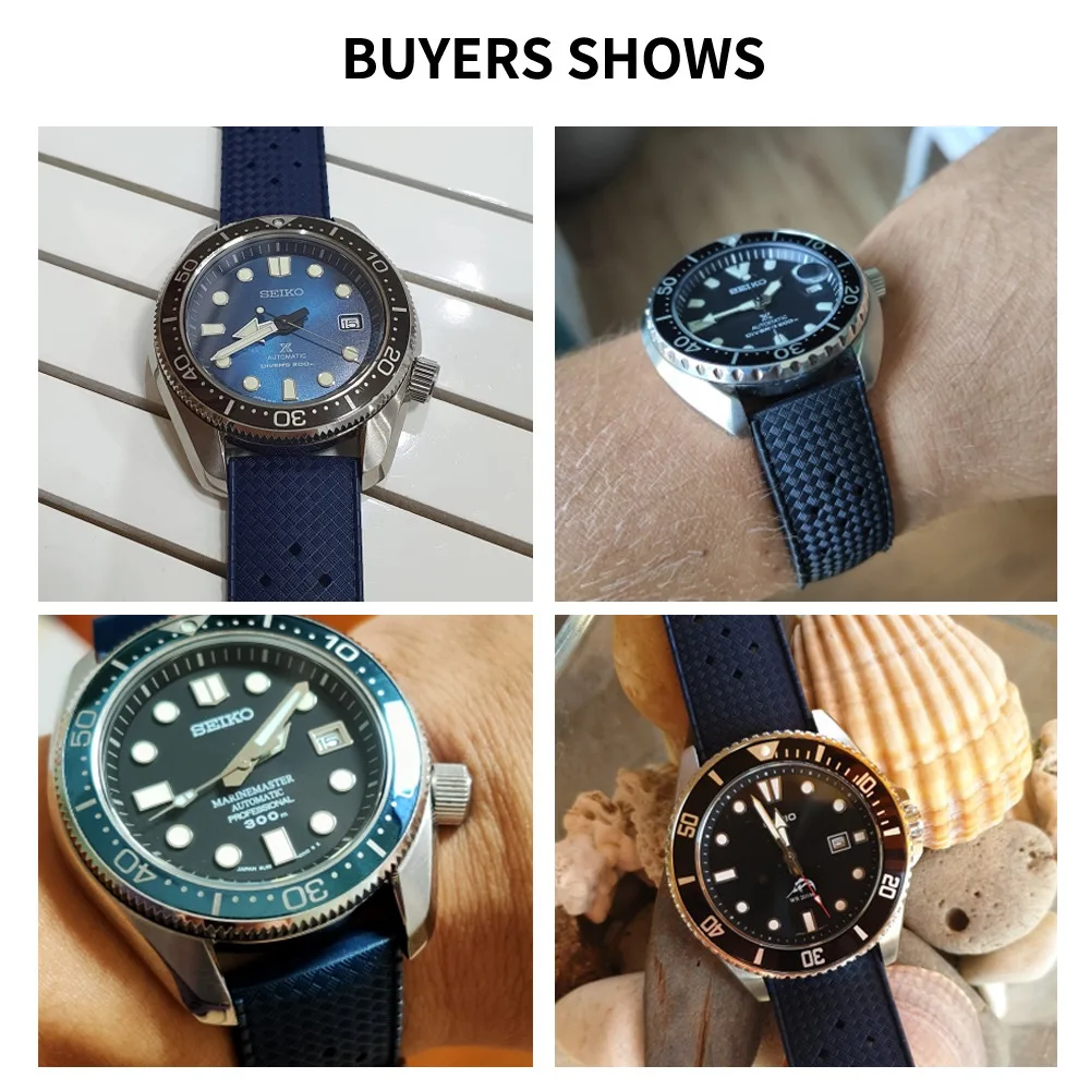 20 22 mm Tropic-Gummi-Uhrenarmband für Seiko für Samsung Watch3 4, wasserdichtes Silikon-Schnellverschluss-Armband, Uhrenzubehör – Detail 7