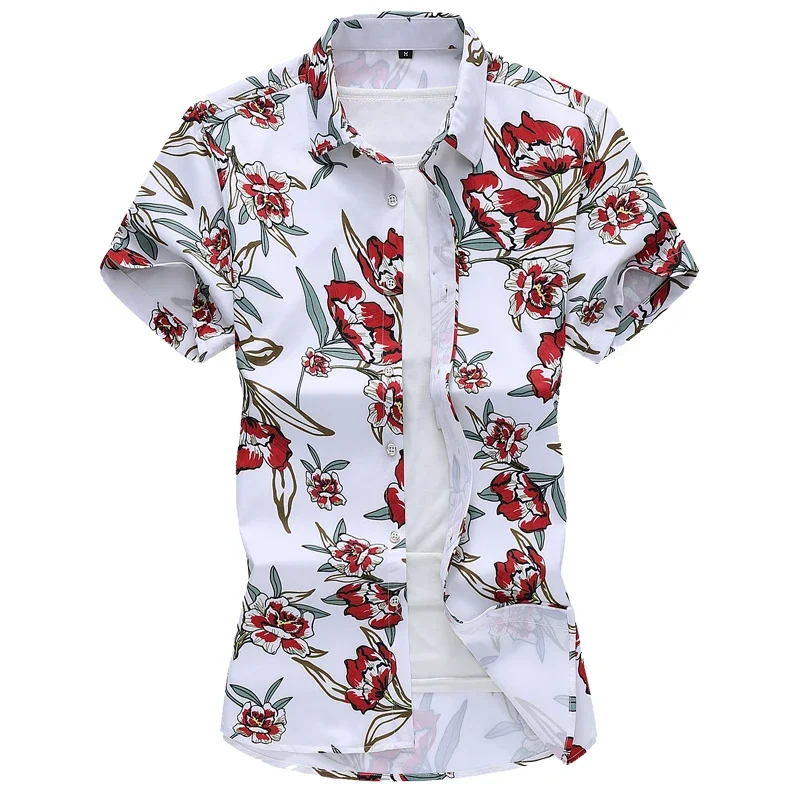 Summer Men's Short Sleeve Printed Shirt 4