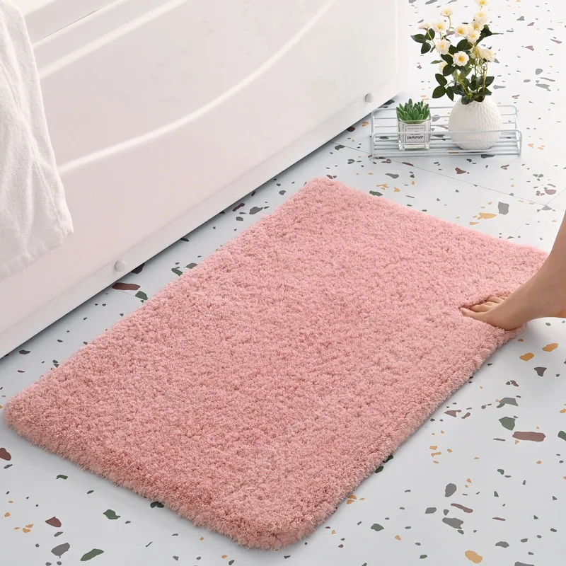 

Bathroom Rugs Thickened Floor Mat Super Absorbent Toilet Carpet Door Foot Mats Bath Non-slip Rubber Shower Rug Pad
