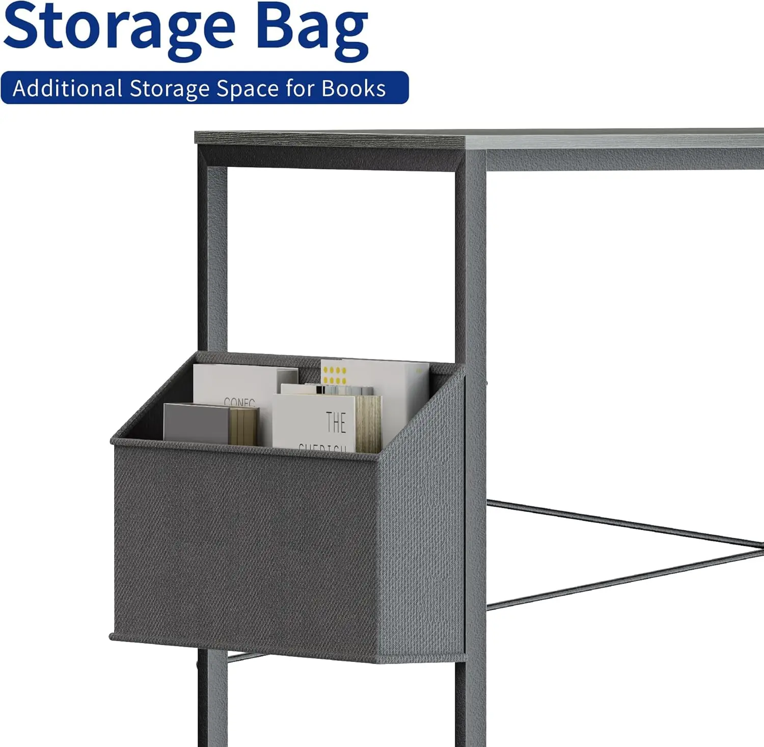 32 Inch Computer Desk for Small Spaces with Storage Bag, Home Office Work Desk with Headphone Hook, Small Office Desk 3