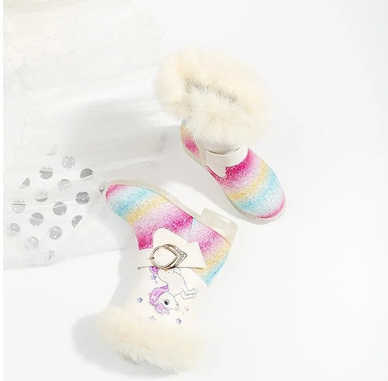 Unicorn Rainbow Sequin Glitter Boots