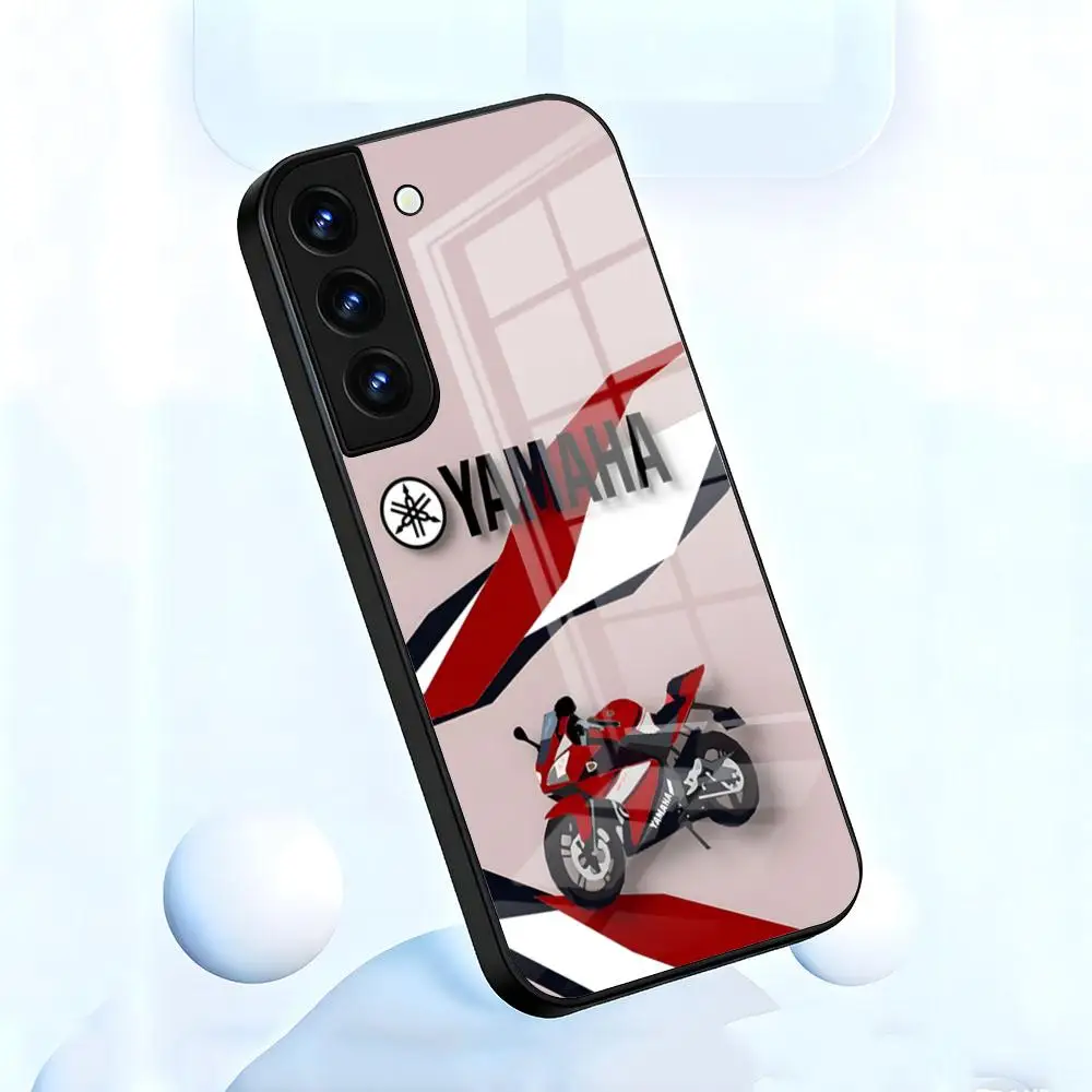 Yamaha Racing Motorcycle Glass Phone Case