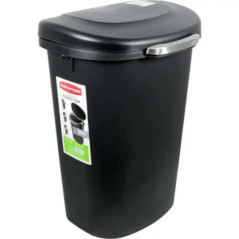 

gal Premium Touch Top Plastic Kitchen Trash Can, Black Mini cubo basura Kitchen trash can Tiny bin Trash can kitchen Hanging tra
