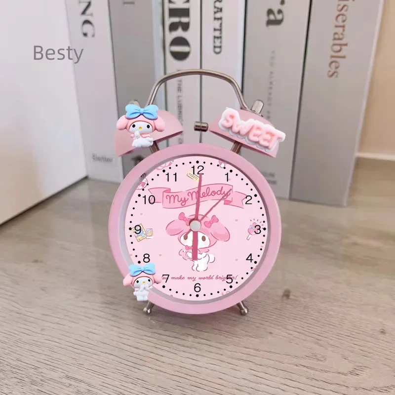 

Sanrio Cute Alarm Clock Cinnamonll Kuromi Student Bedroom Ringing Bell Desktop Ringing Alarm Clock Diy Alarm Clock