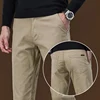 2025 New Men Casual Loose Straight Suit Pants Male Business Thin Slim Fit Blazer Pants Elasticity Dark Gray Navy Khaki Trousers