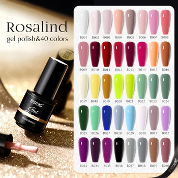 ROSALIND Smalto per unghie gel luminoso Mini smalto gel da 5 ml Colorato Necessita lampada per unghie UV Base semipermanente Vernici gel superiori 1
