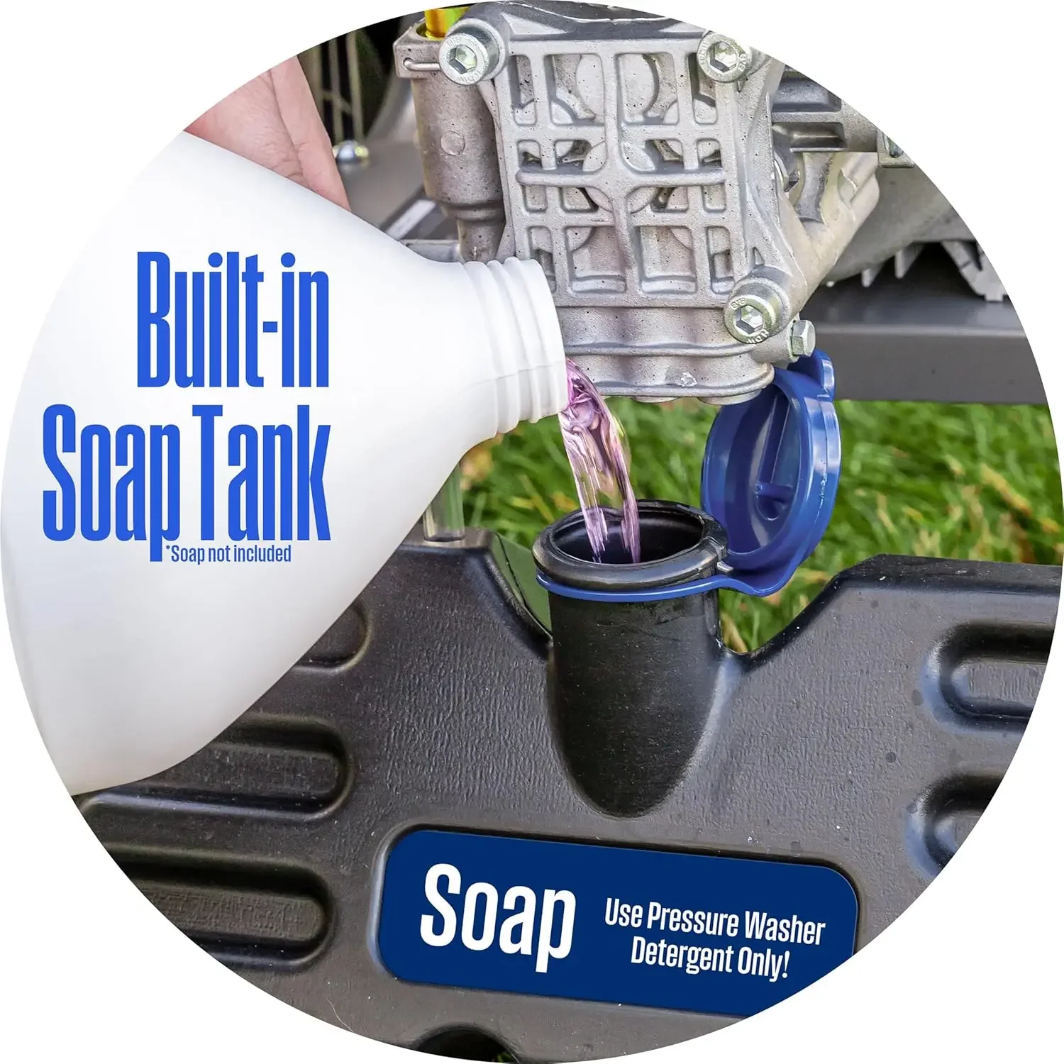 WPX3400 Gas Pressure Washer, 3400 PSI and 2.6 Max GPM, Onboard Soap Tank, Spray Gun and Wand, 5 Nozzle Set