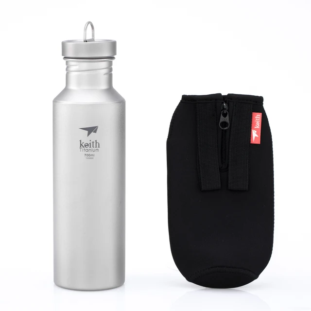 Keith Titanium Water Bottle Outdoor Sport Travel Camping Bottle Portable Leak-proof with Bag 400ml / 550ml / 700ml Ti3032 3