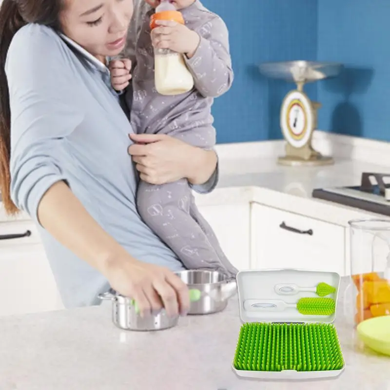 Drying Rack For Baby Bottles Baby Bottle Safe Organizer Detachable Space Saving Dryer With Storage Box For Breastfeeding