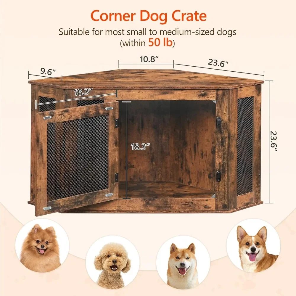 Wooden Corner Dog Crate 3