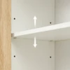 Over The Toilet Storage Cabinet, Bathroom Above Toilet Storage Wood Cabinet with Rattan Door and Adjustable Shelves 5