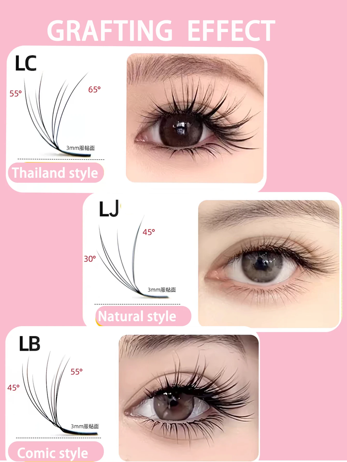 5D Wilde Falsche Wimpern Mehrschichtige Nerz Wimpernverlängerung LB LC LJ Curl Hochwertige Wimpern Vorgefertigte Fächer Einzelwimpern – Detail 5