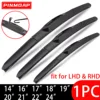 Car Windshield Wiper Blade Universal J/U-Shaped Hook Three-Stage Wiper Blade Natural Rubber Strip 14"16"17"18"19"20"21"22"24" 1