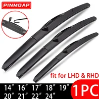 Car Windshield Wiper Blade Universal J/U-Shaped Hook Three-Stage Wiper Blade Natural Rubber Strip 14"16"17"18"19"20"21"22"24" 1