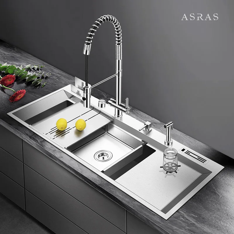 ASRAS11850PLargeKitchenSinkSetwithMultiFunctionalPullout