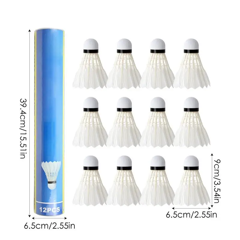 Badminton Shuttlecock Badminton Ball Badminton Trainer Feather Shuttlecock 12PCS For Hitting Practice Speed