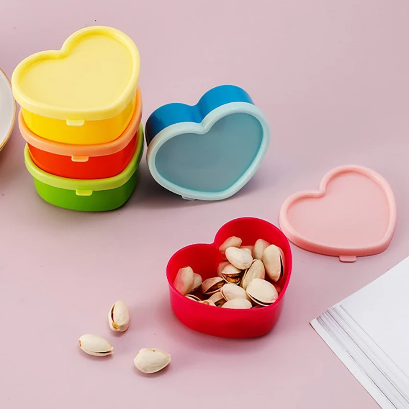 5Pcs Mini Snack Box with Lids Plastic Condiment Bottle Ketchup Salad Food storage Dressing Condiment Portable Food Container