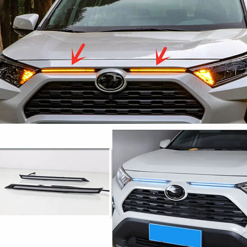 Фото Для RAV4 2019-2023 светодиодный DLR дневные ходовые огни/указатели поворота 2X №2