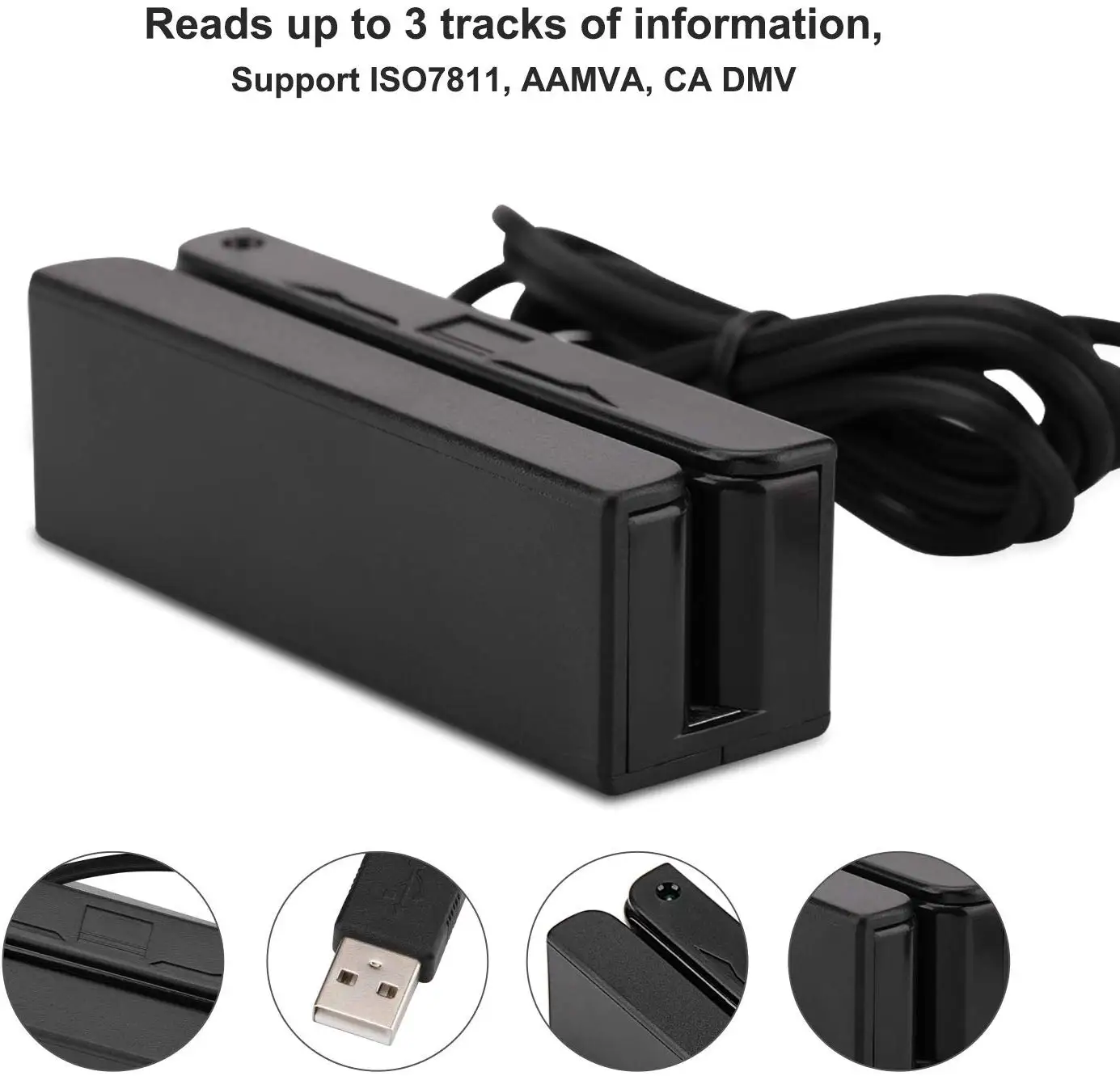 USB Swipe Mini  Card Reader 3 Tracks for POS System Cashier  Register Quickbook images - 6