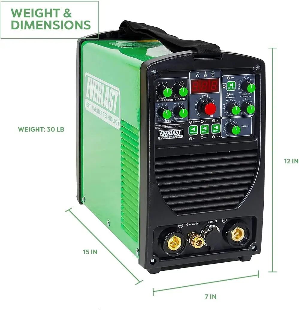 Welding Machine 201 DC TIG Stick Welder 110v/220v Dual Voltage Features Lift Start and High Frequency Modes for DC Welding