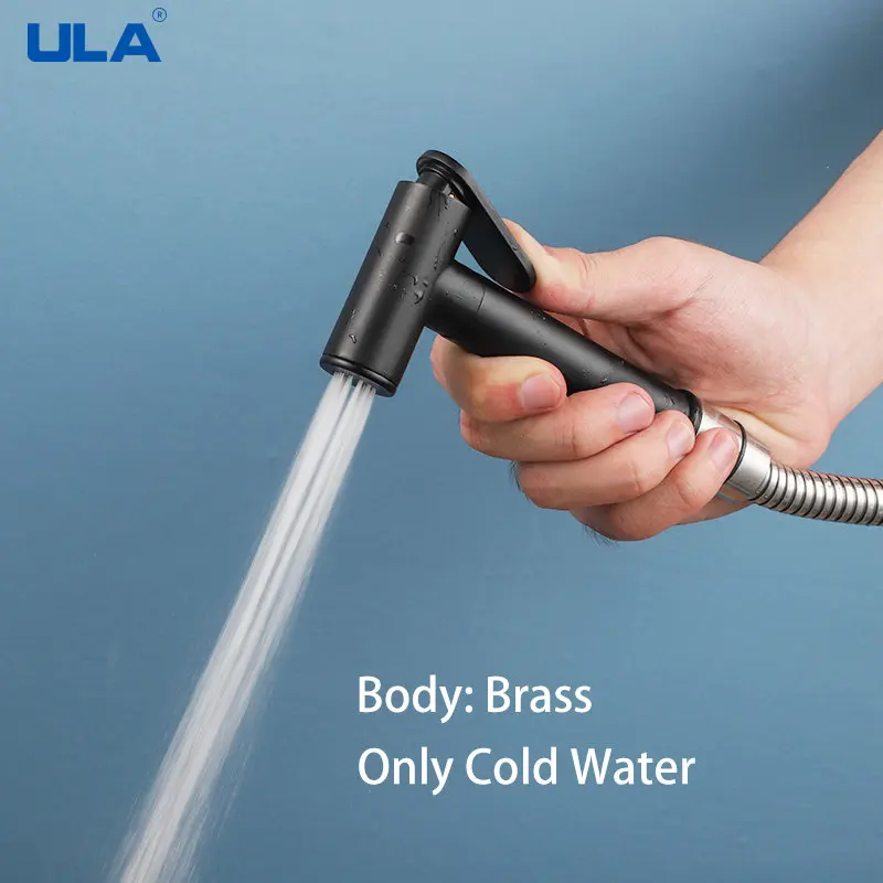 ULA Brass Bidet Faucet Portable Bidet Sprayer Single Cold Water Tap Toilet Faucet Sprayer Douche Bidet Faucet Black/Chrome/Gold 4