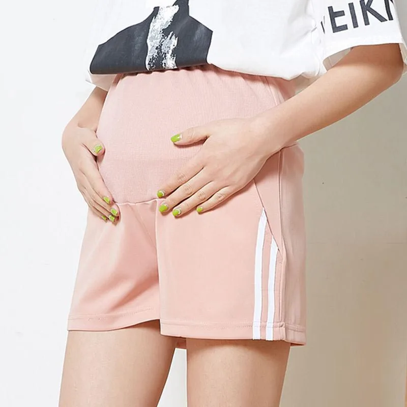 Těhotenské léto ležérní šortky volné přímo prodyšné elastická vysoký pás břišního oblečení pro těhotná ženy těhotenství M-3XL