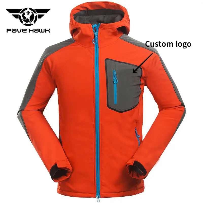 Men Soft Shell Jacket Waterproof Windproof Polar Fleece Warm Outdoor Camping Fishing Hiking Breathable Hooded