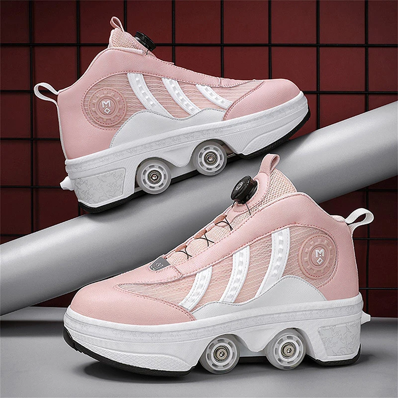 

Roller Skate Comes With Brake Shoes Kids 4 Wheeled Skates Double-Row Roller Shoes Casual Shoes The best Gift For Children