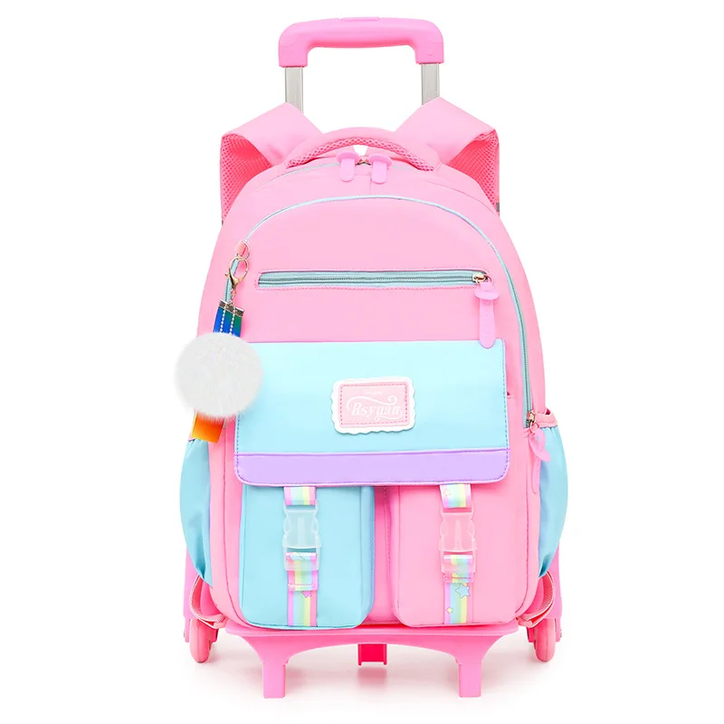 School Backpack Wheels Primary Girl Teenage School Backpacks Wheels Orthopedic Aliexpress