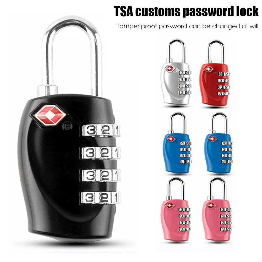 High Security Portable Small Padlock TSA Customs Lock Padlock with Steel Cable Smart Combination Lock Customs Code Lock