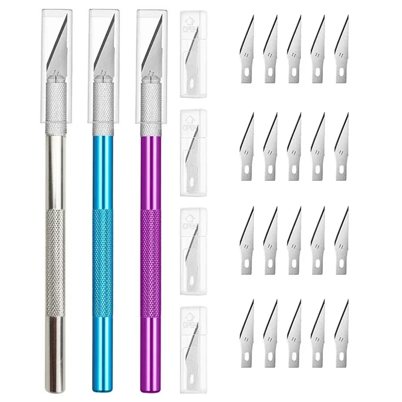 Leather Cutting Tools Wood Carving Knives Blades Cutter Craft Knives for Carving 11# Blades Stainless Steel