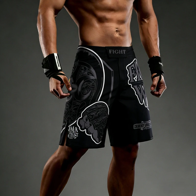 남성용 MMA BJJ 노기 반바지 브라질리언 주짓수 반바지 내구성 있는 스크래치 방지 무술 격투 그래플링 반바지 (MMA, 복싱용)