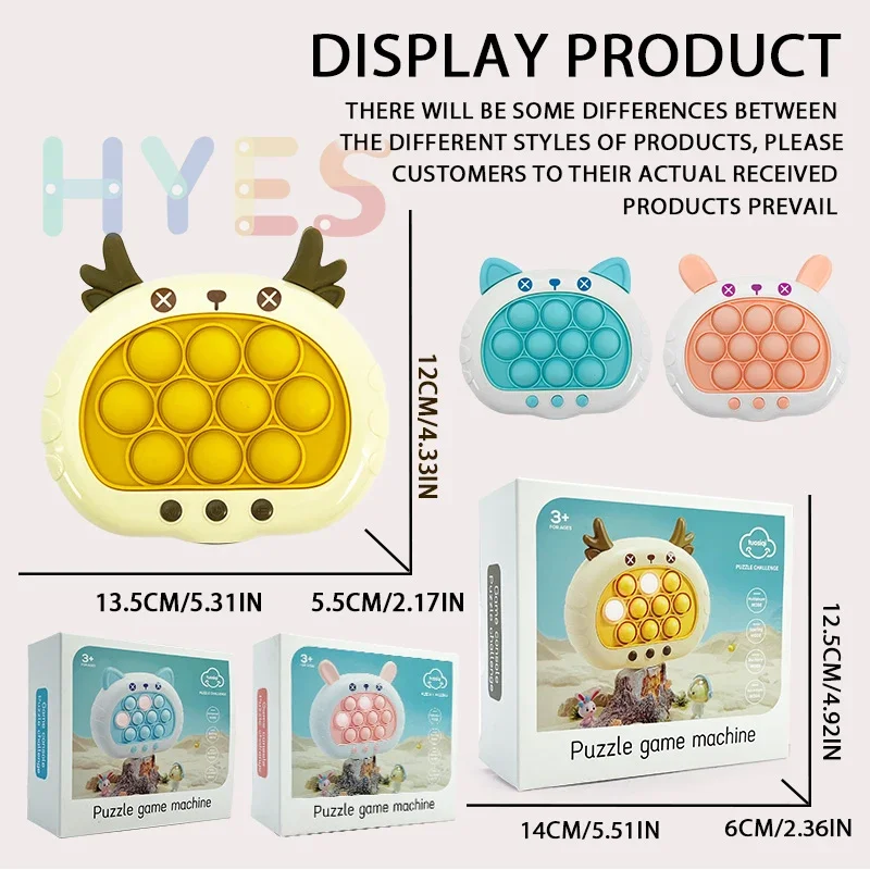 Animal Series Pop Push Game Machine Kids Cartoon Fun Whac-A-Mole Squeezing Anti Stress Sensory Bubble Pop Fidget Toy Gifts fidget toys anti stress toy decompression toy squishy toys sensory toys release pressure toy stress relieving toy pop it game bubble fidget toy pop purse sensory toy