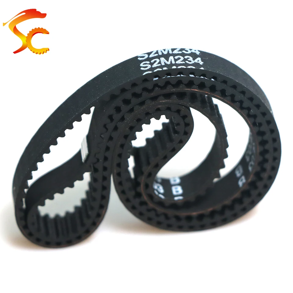 JNMING Non-Slip S2M 110 Timing Belt S2M-12 Wear Resistant Closed-Loop Rubber Timing Belts Width 8mm 10mm 5mm STD Black Synchronous Belt (Size