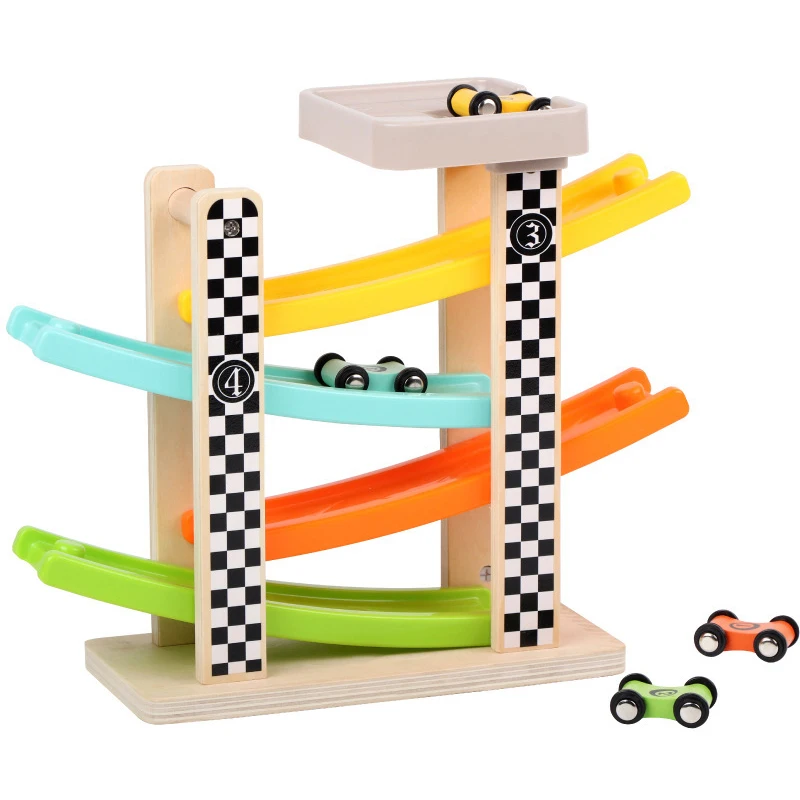 4Pcs Child Scooter Miniature Track Sliding Racing Inertial Pull Back Car Toy metal model car toy