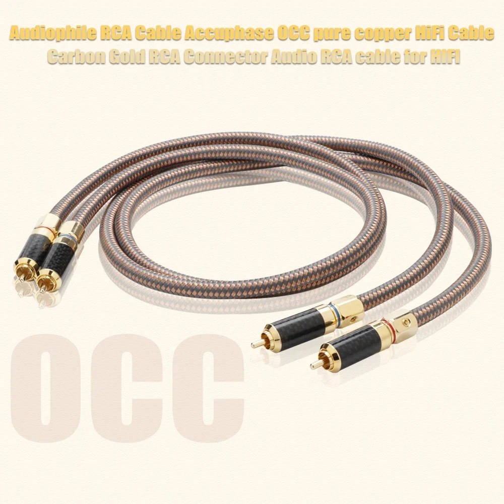 Audiophile Rca Cable Accuphase Occ Rame Puro Hi Fi Cable Carbon Gold Rca Connector Audio Rca Cable Per Hifi