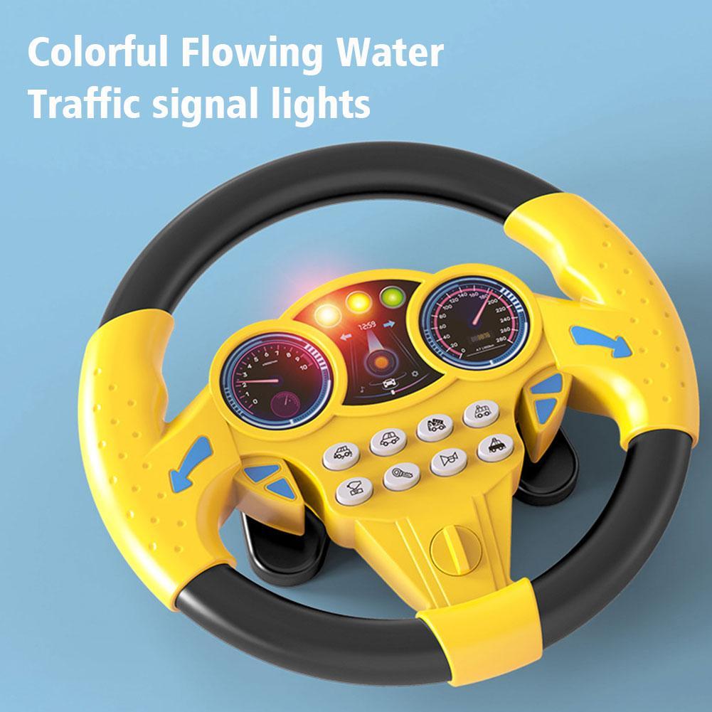 1pc Children's Simulation Model Electronic Steering Wheel Toy Co Pilot Wheel Musical Educational Sound Developmental Vocal Toys