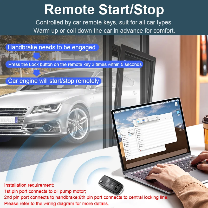 Hippcron 자동차 경보 시작 정지 단추 엔진 RFID 키리스 엔트리 시스템, 푸시 단추 스타터, 자동 정지