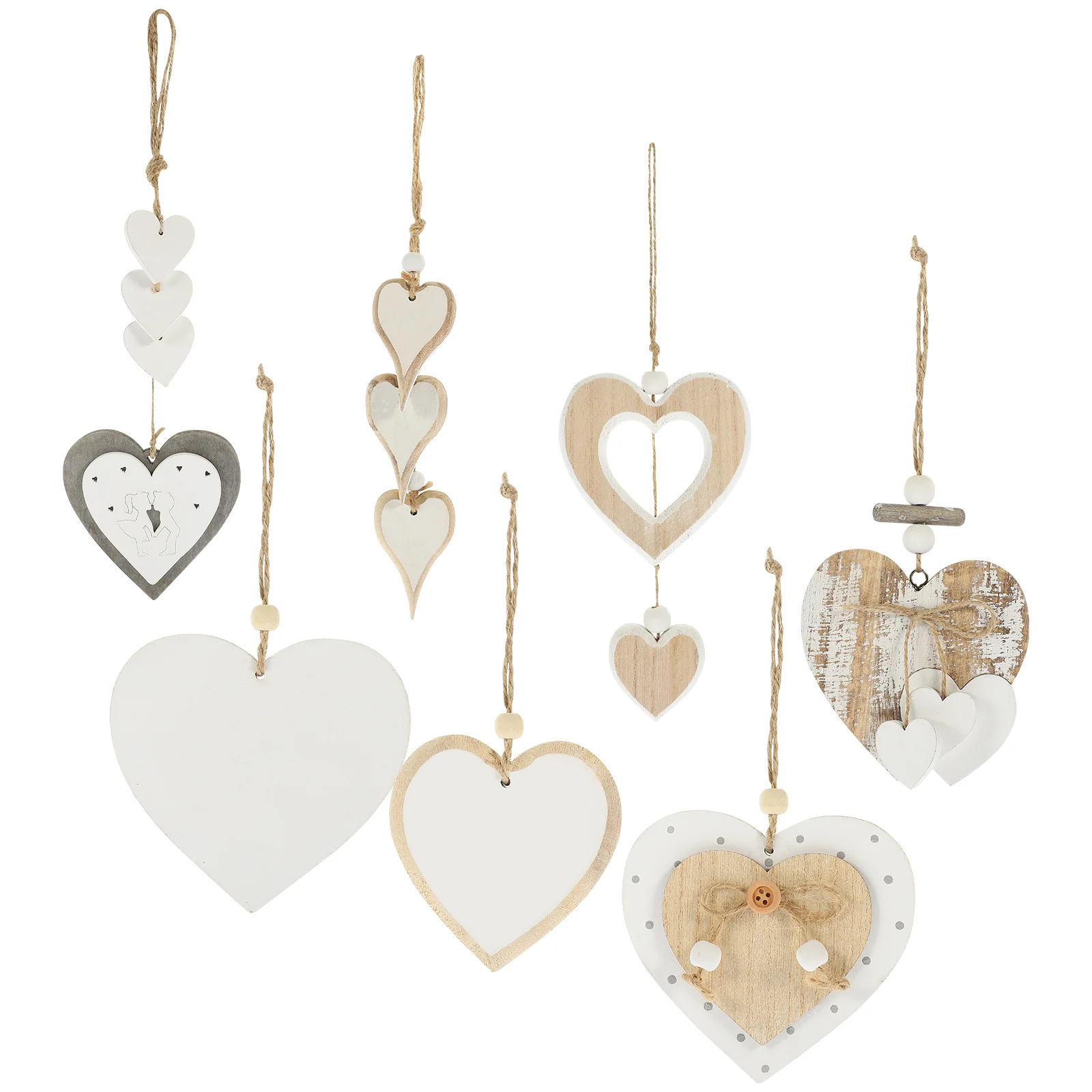 

Heart-Shaped Wooden Ornament Hanging Heart Pendant Valentine Christmas Memorial Day Party Valentine'S Day Decor